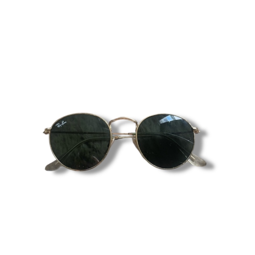 Ray-Ban Gold and Black Round Sunglasses